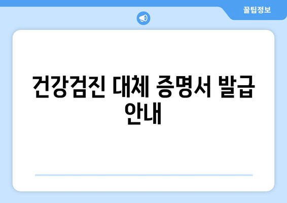 건강검진 대체 증명서 발급 안내