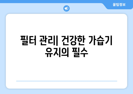 필터 관리| 건강한 가습기 유지의 필수