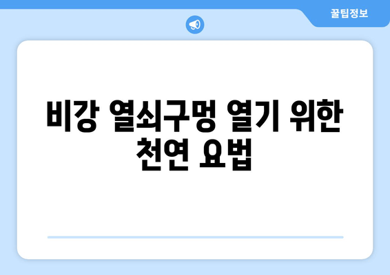 비강 열쇠구멍 열기 위한 천연 요법