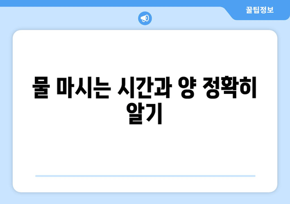 물 마시는 시간과 양 정확히 알기