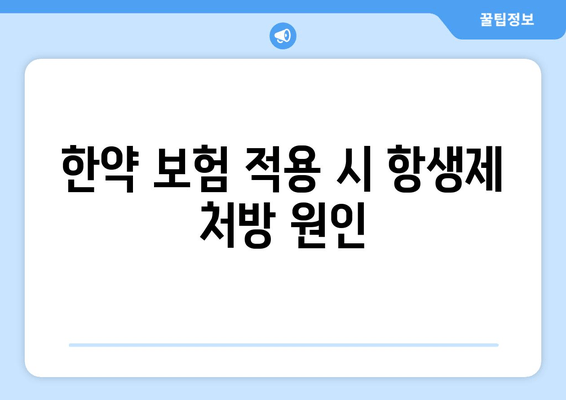 한약 보험 적용 시 항생제 처방 원인