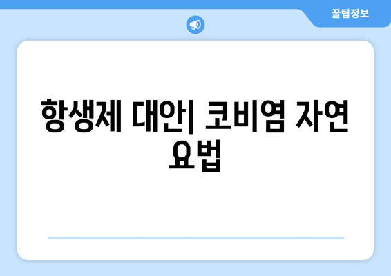 항생제 대안| 코비염 자연 요법