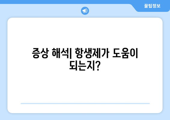 증상 해석| 항생제가 도움이 되는지?