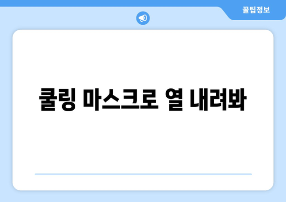 쿨링 마스크로 열 내려봐