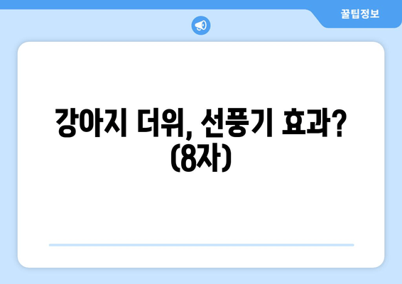 강아지 더위, 선풍기 효과? (8자)