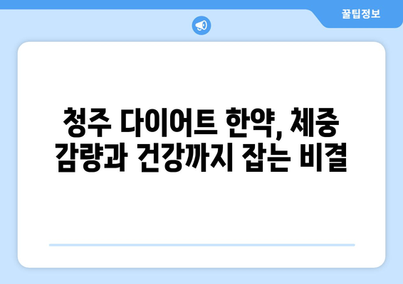 청주 다이어트 한약| 건강하게 감량하고 싶다면? | 체중 감량, 한방 다이어트, 청주 한의원 추천