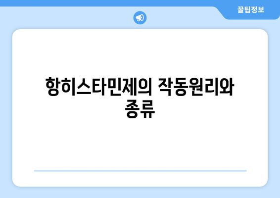 항히스타민제의 작동원리와 종류