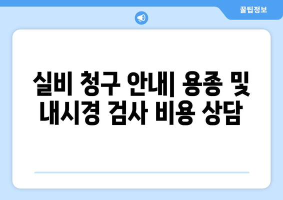 실비 청구 안내| 용종 및 내시경 검사 비용 상담