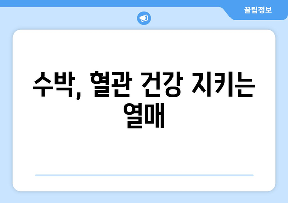 수박, 혈관 건강 지키는 열매