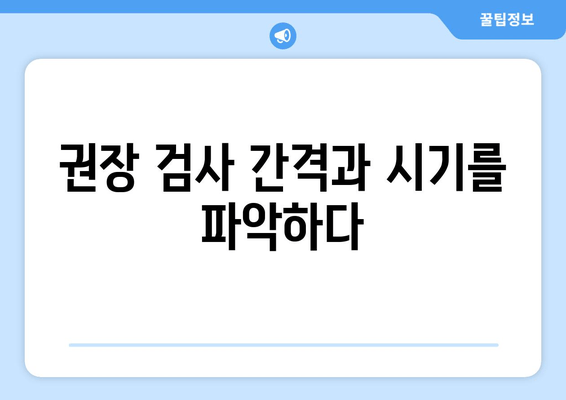 권장 검사 간격과 시기를 파악하다