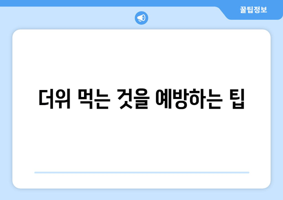 더위 먹는 것을 예방하는 팁