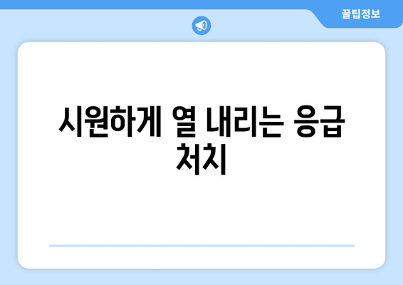 시원하게 열 내리는 응급 처치