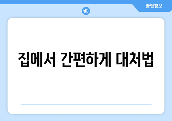 집에서 간편하게 대처법