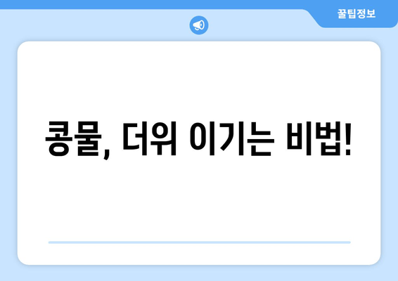 콩물, 더위 이기는 비법!