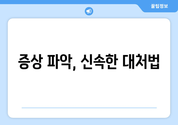 증상 파악, 신속한 대처법