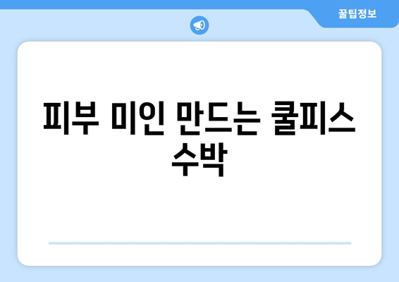 피부 미인 만드는 쿨피스 수박