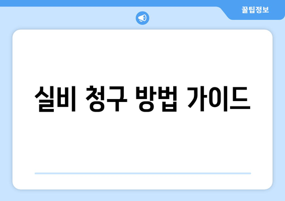 실비 청구 방법 가이드