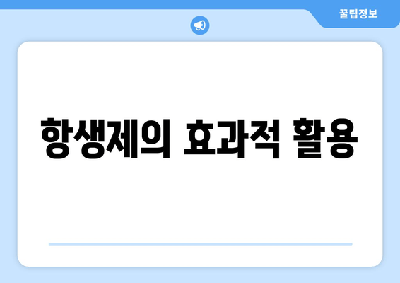 항생제의 효과적 활용