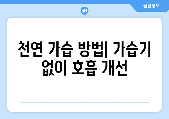 천연 가습 방법| 가습기 없이 호흡 개선