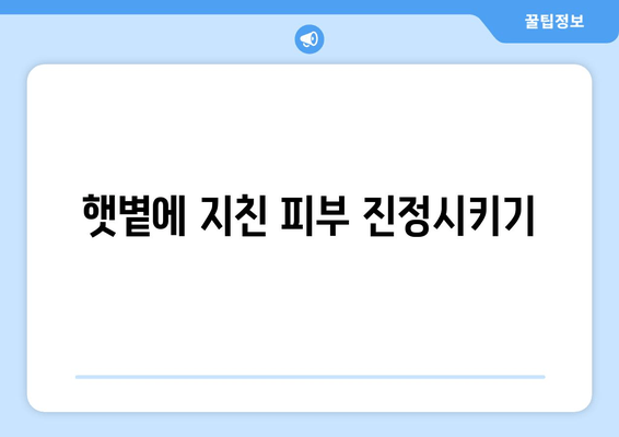 햇볕에 지친 피부 진정시키기