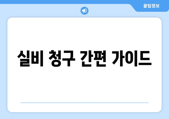 실비 청구 간편 가이드