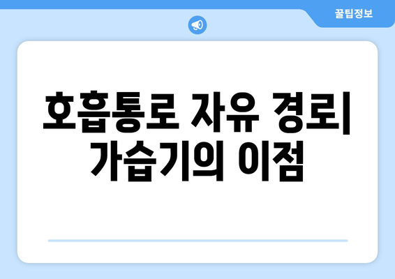 호흡통로 자유 경로| 가습기의 이점