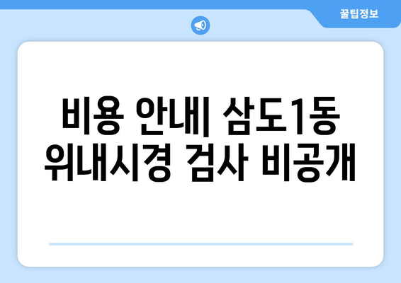 비용 안내| 삼도1동 위내시경 검사 비공개