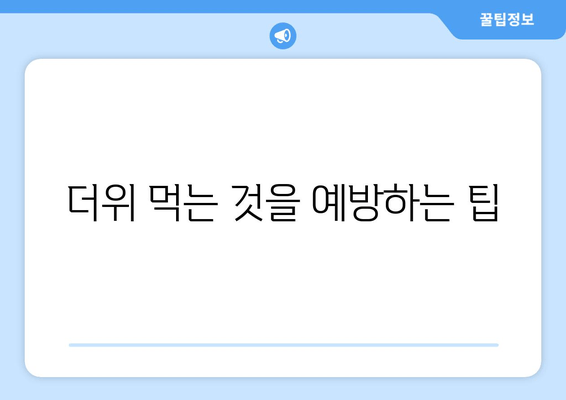 더위 먹는 것을 예방하는 팁