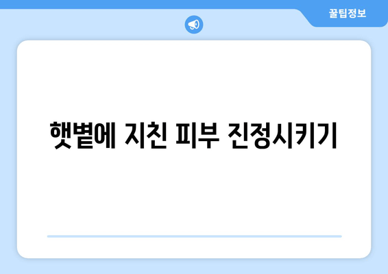 햇볕에 지친 피부 진정시키기