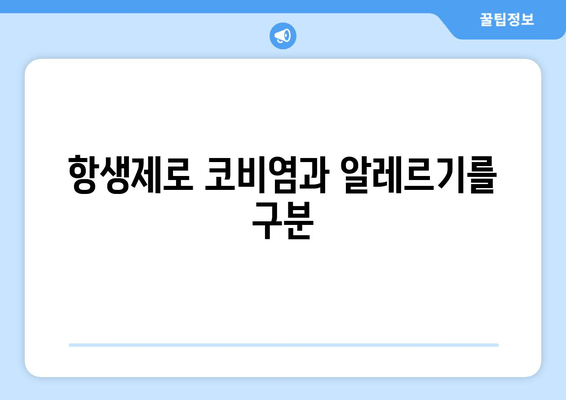 항생제로 코비염과 알레르기를 구분