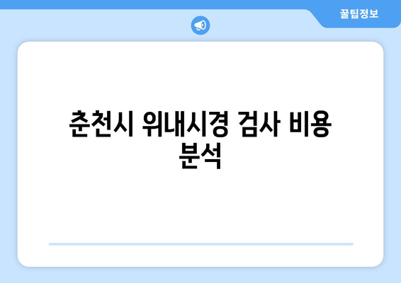 춘천시 위내시경 검사 비용 분석