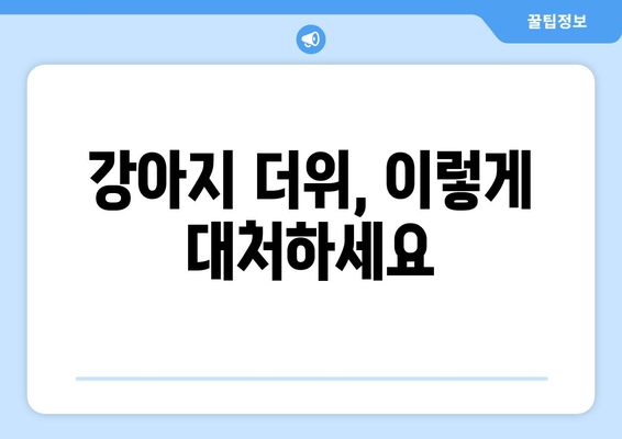 강아지 더위, 이렇게 대처하세요