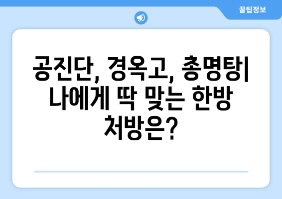 공진단, 경옥고, 총명탕 맞춤 처방으로 건강 개선하기| 나에게 딱 맞는 한방 처방 찾기 | 건강, 한방, 맞춤 처방, 건강 개선