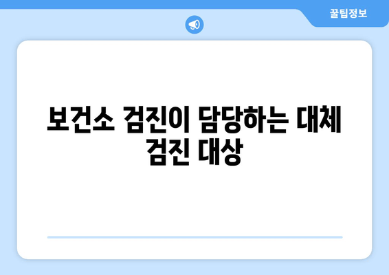 보건소 검진이 담당하는 대체 검진 대상