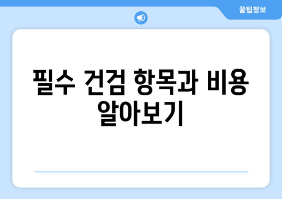 필수 건검 항목과 비용 알아보기