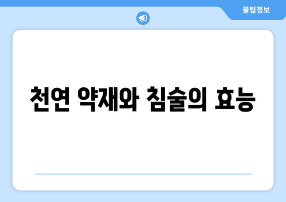 천연 약재와 침술의 효능