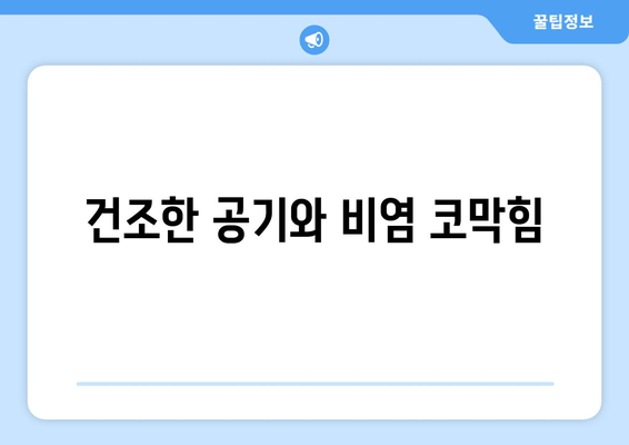 건조한 공기와 비염 코막힘