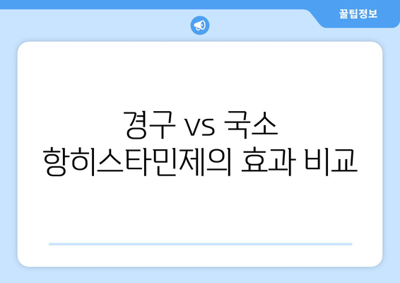 경구 vs 국소 항히스타민제의 효과 비교