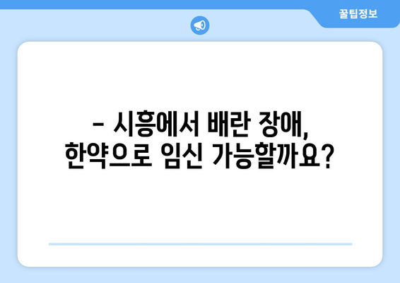 시흥에서 배란 장애 극복, 임신 한약으로 가능할까요? | 시흥 한의원, 배란 장애, 임신, 한약 치료