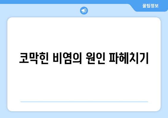 코막힌 비염의 원인 파헤치기