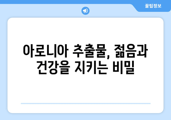 아로니아 추출물| 장수와 건강의 비결 | 항산화 효능, 면역력 강화, 건강 식품