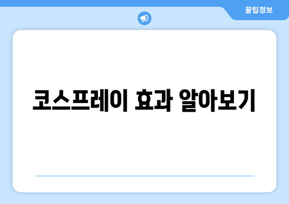 코스프레이 효과 알아보기