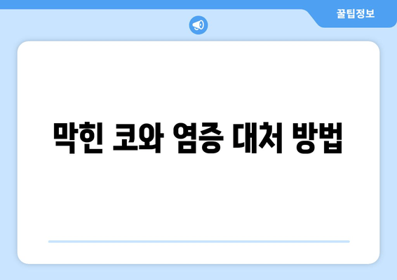 막힌 코와 염증 대처 방법