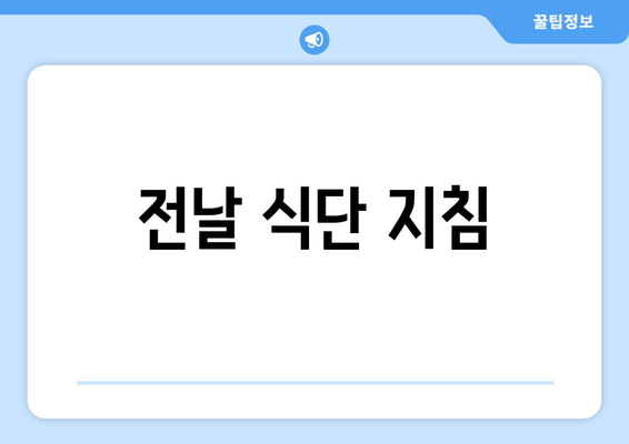 전날 식단 지침