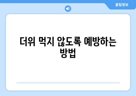 더위 먹지 않도록 예방하는 방법