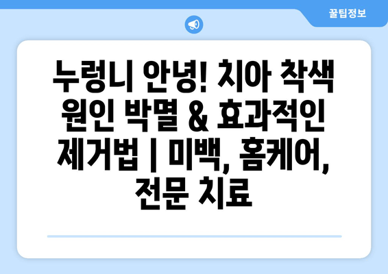 누렁니 안녕! 치아 착색 원인 박멸 & 효과적인 제거법 | 미백, 홈케어, 전문 치료