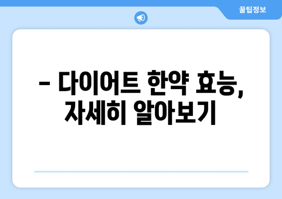 다이어트 한약, 효과적으로 살 빼는 방법 | 한약 추천, 다이어트 한약 효능, 부작용, 주의사항