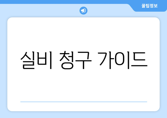 실비 청구 가이드