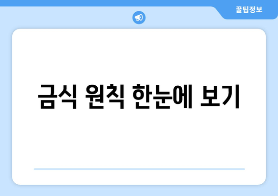 금식 원칙 한눈에 보기