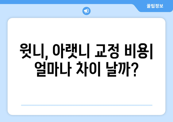 교정 비용 가이드| 윗니 & 아랫니 비용 비교, 장단점 분석 | 교정 종류, 치과 선택 팁